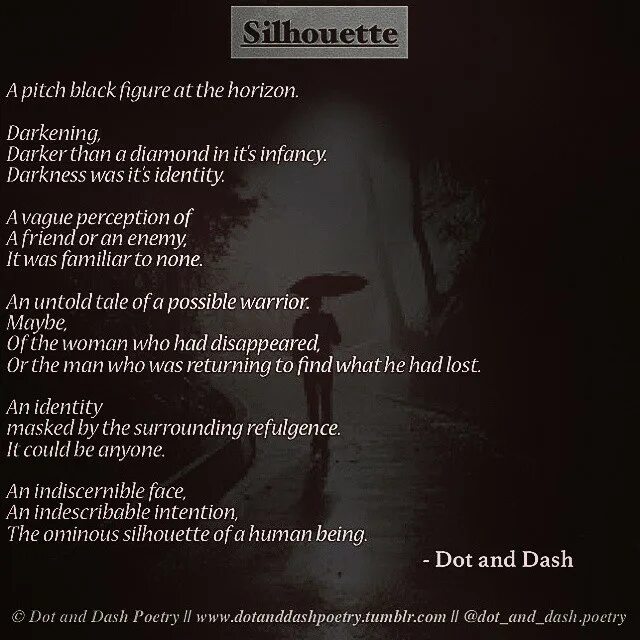 Dot and Dash Poetry. Ð² Instagram: Â«'Silhouette' by Dot &...