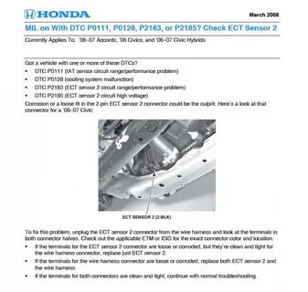 Where is ECT sensor 2 located on Accord 4Dr LX 05? - Honda-T