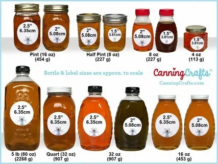 Canning label size charts for regular & wide mouth mason jar