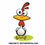Crazy chicken cartoon vector clip art