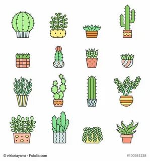 Cute Easy Cactus Doodles Related Keywords & Suggestions - Cu