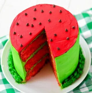 Confessions of a Cookbook Queen - Watermelon Layer Cake