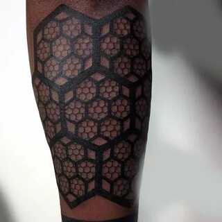 80 Honeycomb Tattoo Designs For Men - Hexagon Ink Ideas