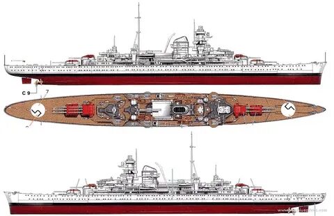 Val / óinnleystur útgáfa af Admiral Hipper Type Cruiser.