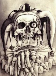 Jester tattoo Skulls drawing, Skull art drawing, Skull artwo