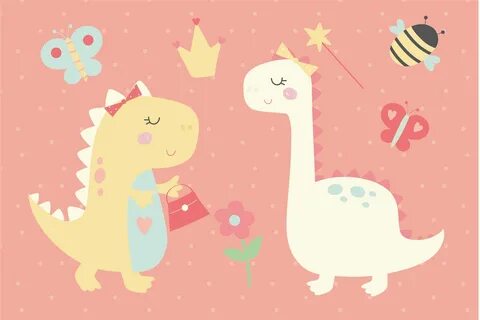 Girl Dinos Dinosaur illustration, Cute drawings, Cute art st