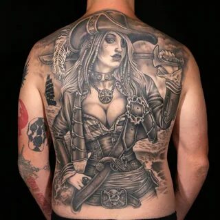 Female Pirate Tattoo by Creepy Jason Pirate girl tattoos, Pi
