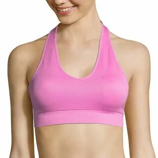 Flirtitude Ribbed Seamless Halter Bralette Sports Bralette-J