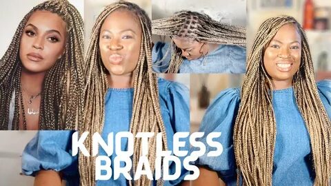 BEYONCE KNOTLESS BOX BRAIDS BLONDE AND BROWN BRAIDS WAIST LE