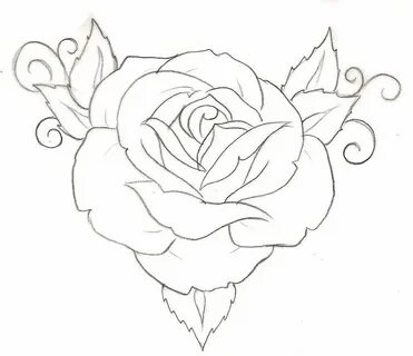 Simple Rose Tattoo Stencil