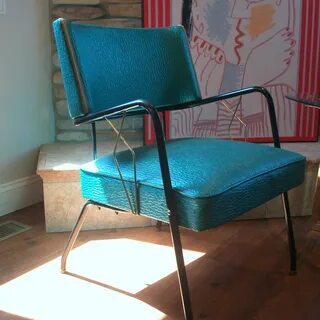 VINTAGE ART DECO Style 1950s Chair Mid Century Modern Upho. 