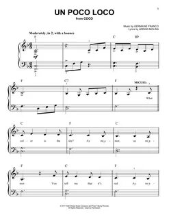 Un Poco Loco (from Coco) Sheet Music Germaine Franco & Adria