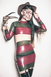 Image of: Female Freddy Krueger latex costume