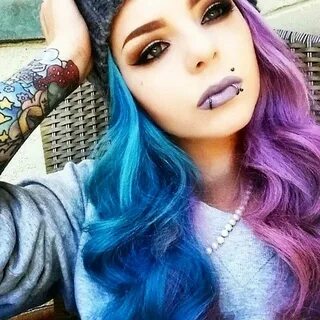 alyssa rivera on Instagram: "#halfdyedhair #bluehair #purple