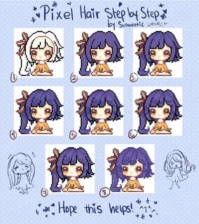 Pixel Hair Step by Step Pixel art characters, Pixel art tuto