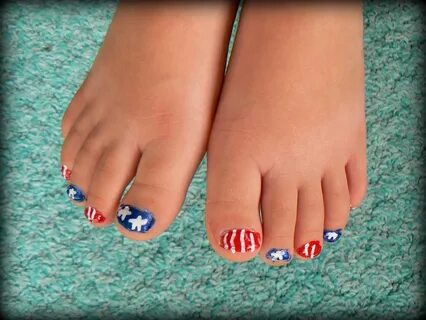 Whimsical Words: Patriotic Toe Nails