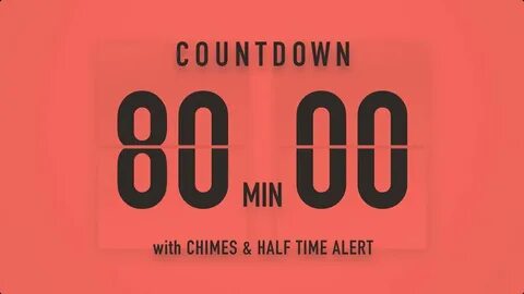 80 minutes Flip Timer / with Chimes 🔔 and Half Time alert 📣 