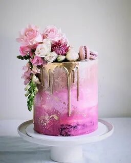 HOORAY! Cake Party Cake Pink Ombre Cake Inspo Florals Rose C