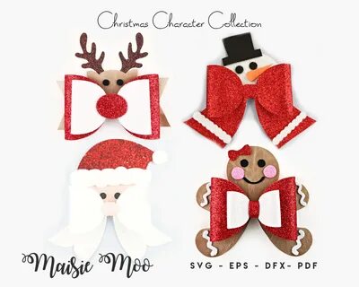 Christmas Bow Template Collection Christmas Character Bow Et