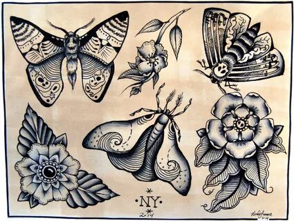 Moths Tattoo Flash Sheet Moth Butterfly Tattoo Designs Insec