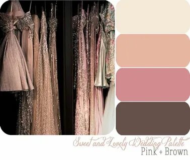 pretty pink + brown color palette Color palette pink, Weddin