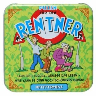 Pfefferminz-Pillen-Rentner-Geschenk-Ruhestand-Bonbons Rente 