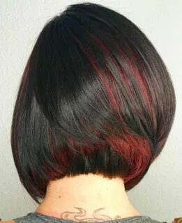 Red Peek-A-Boo Highlights For Brunettes Hair color underneat
