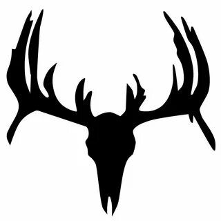 Deer Skull Vinyl Sticker Deer skulls, Skull silhouette, Hunt