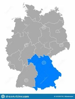 Карта Баварии в Германии иллюстрация вектора. иллюстрации на