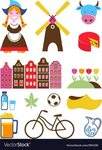 Collection of netherlands icons Royalty Free Vector Image