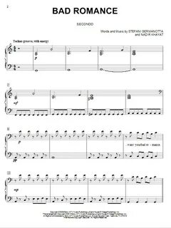 Lady Gaga Bad Romance Sheet Music Notes, Chords Download Pop