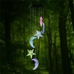 Solar Lamp Color Changing LED Moon-star Wind Chimes Outdoor 