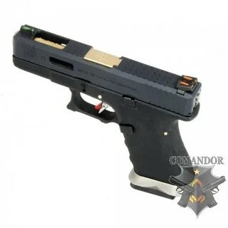 Купить пистолет WE Glock 19 T1 (gold barrel/black frame) Ком