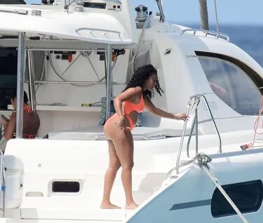 Bikini-clad Angela Simmons flaunts her curves in Barbados Bo