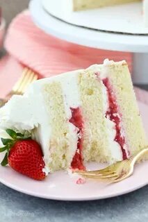 This Strawberry Mascarpone Cake is layered with a homemade m