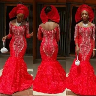 Aso Ebi Hot Red Evening Dress South Africa Boat Neck Evening