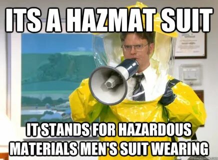 Its a HAZMAT suit It stands for Hazardous Materials Men's Su