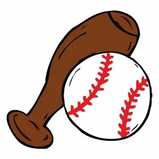 Cartoon Vector Softball or Baseball Ball and Bat 09883 - Dow
