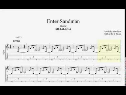 Enter Sandman - Metallica - Guitar TAB and Notation - YouTub