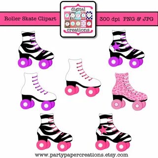 Roller Skate Clipart Skating Party Clipart Leopard Print Ets