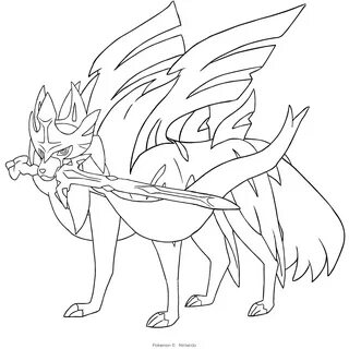 Zacian From The Seventh Generation Of The Pokémon Coloring P