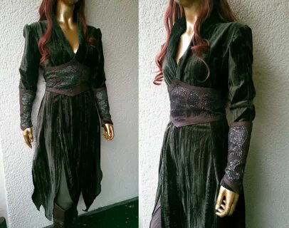 The Hobbit costume Tauriel velvet by VoltoNero on Etsy, $399