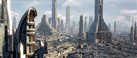 The cityscape of Coruscant - Star Wars Star tours, Futuristi