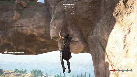 Assassin's Creed Odyssey - Hanging Off Zeus' Junk - YouTube