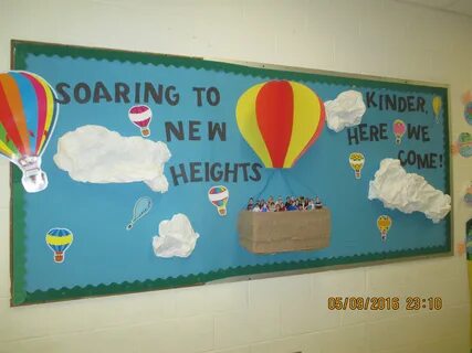 End of year PreK bulletin board; summer; hot air balloon; ki