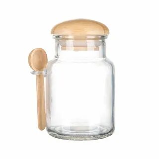 Glass Jar With Spoon - 8 Ounce Hobby Lobby 780288 Glass jars