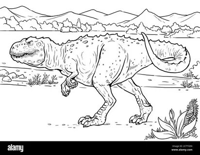 Theropod dinosaur Black and White Stock Photos & Images - Al