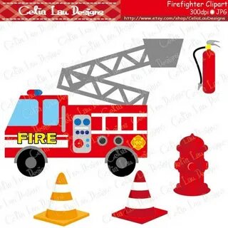 Cute Firefighter Clipart Fireman clip art CG035 Etsy