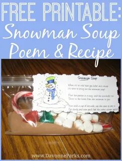 Free Printable: Snowman Soup Poem - Davonne Parks Snowman so