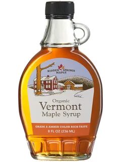 Glass Bottle, Organic Maple Syrup Hidden Springs Maple